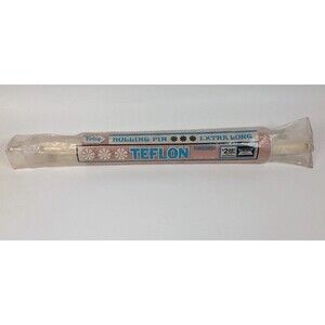 Vintage Foley Extra Long Teflon Finished Rolling Pin Pink Nonstick Baking Tool